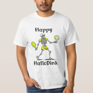 Fröhliches Hallodink Halloween und Pickleball-Wo T-Shirt