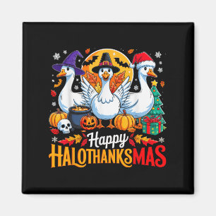 Fröhliches Hallothanksmas Lustige Gans Tierliebhab Magnet