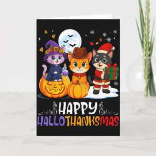 Fröhliches Hallothanksmas Lustiger Halloween Thank Karte