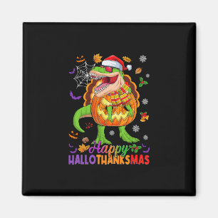 Fröhliches Hallothanksmas T Rex Halloween Erntedan Magnet