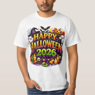 Fröhliches Halloween 2026 Gruselige Party-Design S T-Shirt
