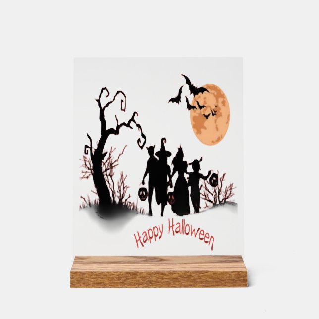 Fröhliches Halloween Acrylschild (Vorderseite)