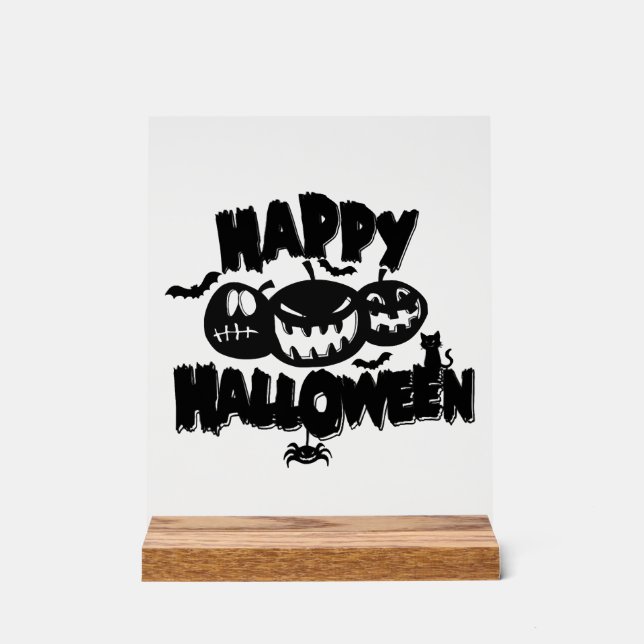 Fröhliches Halloween Acrylschild (Vorderseite)