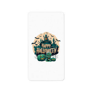 Fröhliches Halloween Adressaufkleber