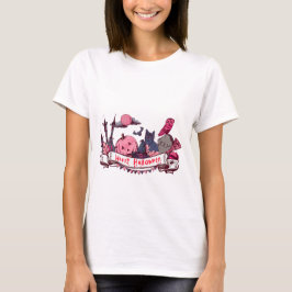 Fröhliches Halloween-Banner mit Schloss, Kürbis, S T-Shirt