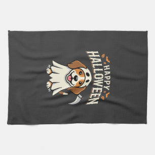 Fröhliches Halloween Beagle Hund Design_1 Geschirrtuch