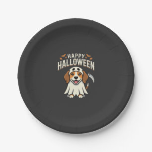 Fröhliches Halloween Beagle Hund Design_1 Pappteller