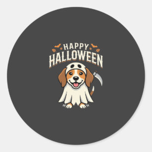 Fröhliches Halloween Beagle Hund Design_1 Runder Aufkleber