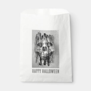 Fröhliches Halloween. Bedrängter Totenkopf Geschenktütchen