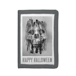 Fröhliches Halloween. Bedrängter Totenkopf Trifold Geldbörse