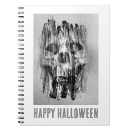 Fröhliches Halloween. Bedruckter Totenkopf Notizblock