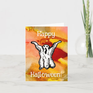 Fröhliches Halloween Cartoon-Geist-Doodle gefaltet