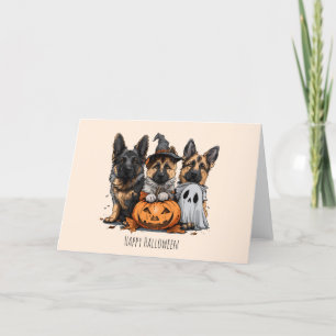 Fröhliches Halloween Deutsche Schäferhund-Hunde Feiertagskarte