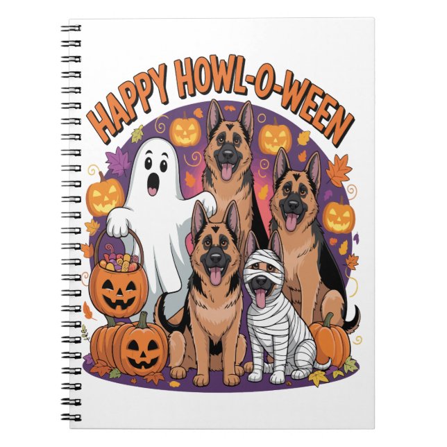 Fröhliches Halloween Deutscher Schäferhund Notizblock (Vorderseite)