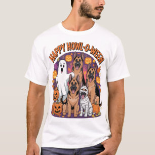 Fröhliches Halloween Deutscher Schäferhund T-Shirt