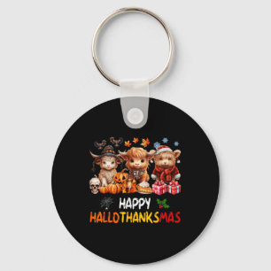 Fröhliches Halloween Erntedankfest Weihnachten Kuh Schlüsselanhänger