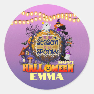 Fröhliches Halloween, es ist spooky Season-Feier Runder Aufkleber