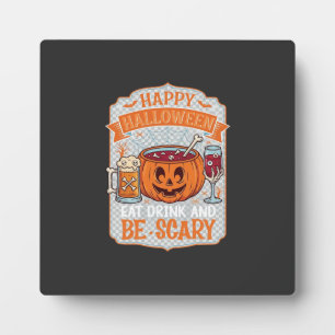 Fröhliches Halloween Essen Trinken Sei Gruselig Kü Fotoplatte