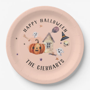Fröhliches Halloween Familienfest Geschenke Benutz Pappteller