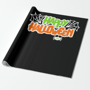 Fröhliches Halloween Farbige Süße Spinnennetz Geschenkpapier