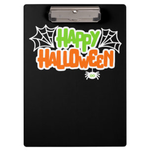 Fröhliches Halloween Farbige Süße Spinnennetz Klemmbrett