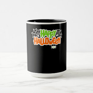 Fröhliches Halloween Farbige Süße Spinnennetz Tasse