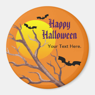 Fröhliches Halloween Fledermäuse und der Mond Magnet