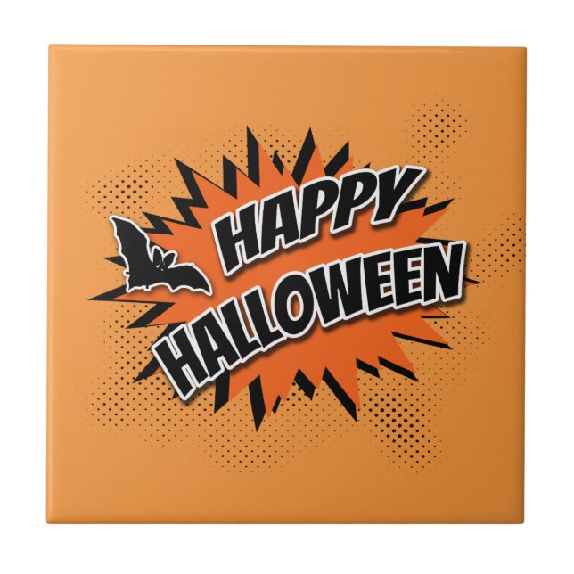 Fröhliches Halloween Fliese (Vorderseite)