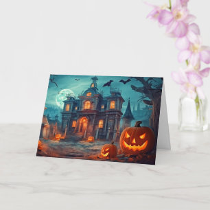 Fröhliches Halloween Geister Manor Karte