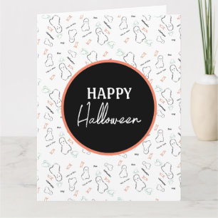 Fröhliches Halloween-Geister-Süßigkeiten-Hand-Lett Karte