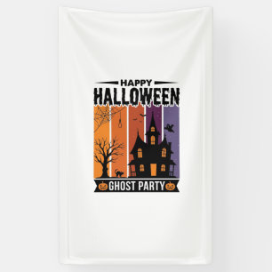 Fröhliches Halloween-Geisterparty-Spookhaus-Shirt Banner