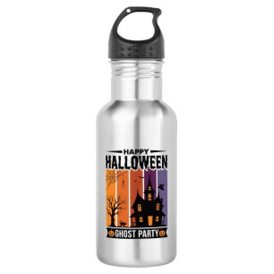 Fröhliches Halloween-Geisterparty-Spookhaus-Shirt  Edelstahlflasche