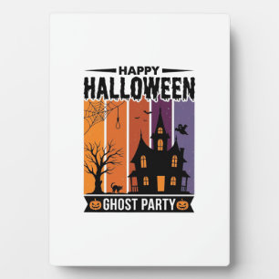 Fröhliches Halloween-Geisterparty-Spookhaus-Shirt  Fotoplatte