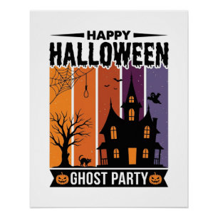 Fröhliches Halloween-Geisterparty-Spookhaus-Shirt  Poster