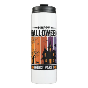 Fröhliches Halloween-Geisterparty-Spookhaus-Shirt Thermosbecher