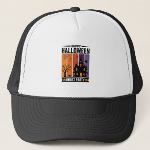 Fröhliches Halloween-Geisterparty-Spookhaus-Shirt Truckerkappe