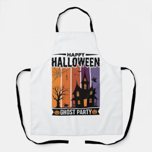 Fröhliches Halloween-Geisterparty-Spukhaus-Shirt D Schürze