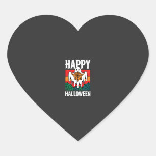 Fröhliches Halloween Gespenst Spinnennetz Retro Herz-Aufkleber