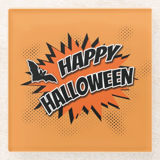 Fröhliches Halloween Glasuntersetzer (Vorderseite)