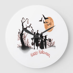 Fröhliches Halloween Große Wanduhr