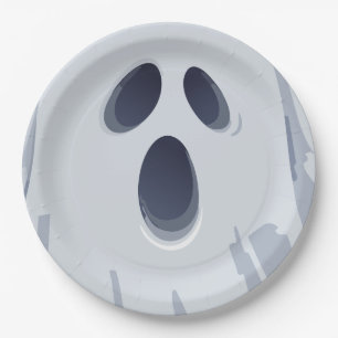 Fröhliches Halloween Grusel Geist Gesicht Pappteller