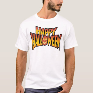 Fröhliches Halloween Grusel-Kürbis-Text-Design T-Shirt