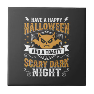 Fröhliches Halloween Gruselige Dunkle Nacht Vektor Fliese