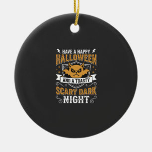 Fröhliches Halloween Gruselige Dunkle Nacht Vektor Keramik Ornament