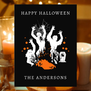 Fröhliches Halloween Gruselige Zombies Spinne Pers Postkarte