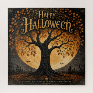 Fröhliches Halloween Gruseliger Baum Vollmond Goth