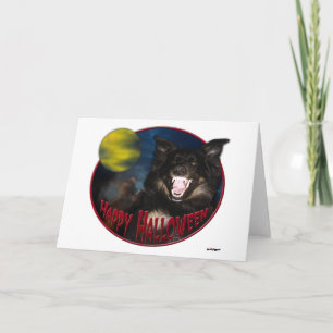 Fröhliches Halloween Gruseliger Wolf Karte