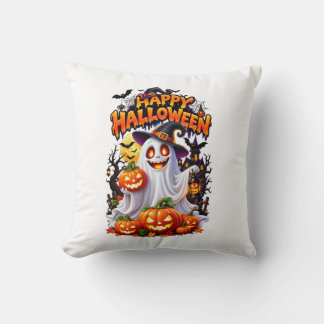 Fröhliches Halloween Gruseliges Katzendesign Kissen