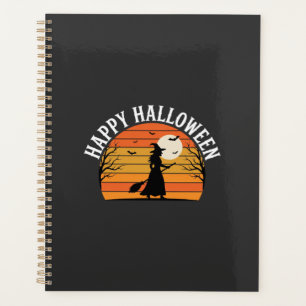 Fröhliches Halloween Hexe Sonnenuntergang Design_1 Planer