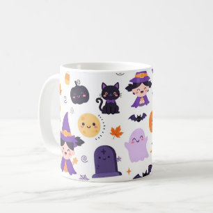 Fröhliches Halloween Hexen Geister Katzen Fledermä Kaffeetasse